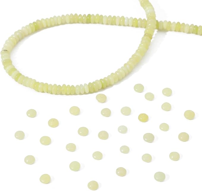 beadia natural lemon jade disk stone beads 4x2mm 160pcs rondelle loose semi gemstone beads for jewelry making design