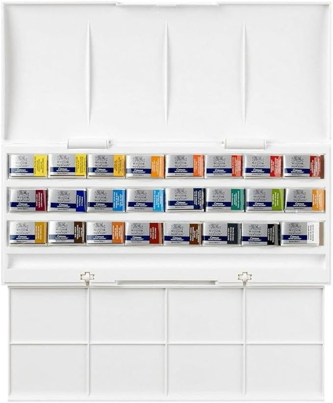Winsor & Newton Cotman Watercolor Paint Set, Studio Set, 24 Whole Pans