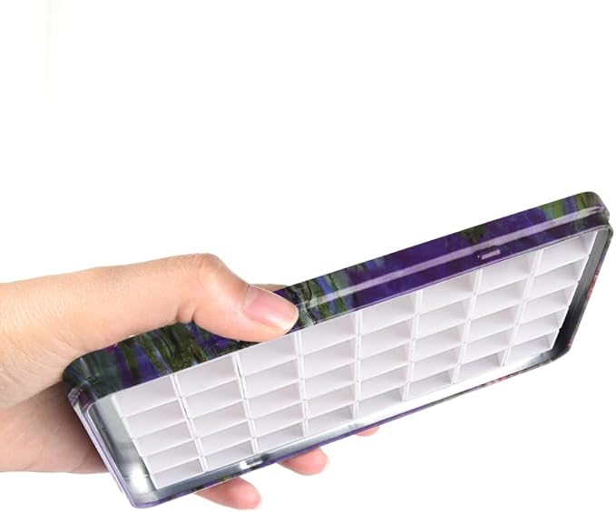 40Pcs Empty Half Pans with Magnetic Stripe Watercolor Paint Travel Tin Palette Case, Artist Paints Half Pan Kits for DIY Watercolor Oils or Acrylics Painting Art Drawing Oil Painting Pond