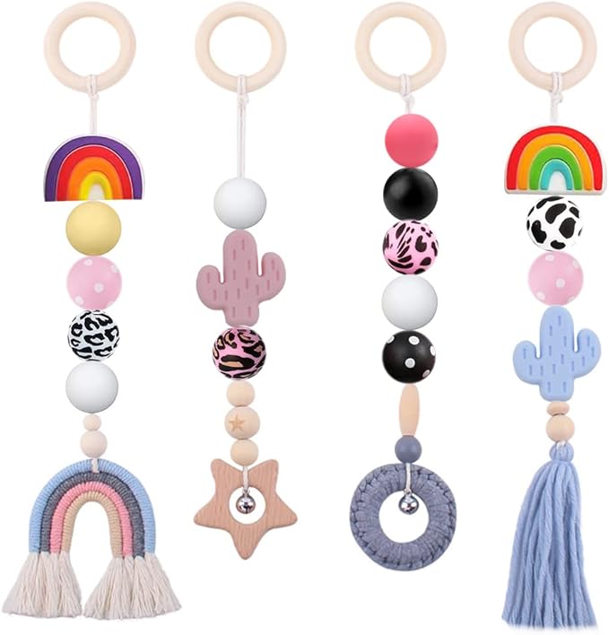 58Pcs Leopard Cow Dot Print Silicone Beads Set 15mm Mix Color Silicone Bead Charm Black Pink White Round Loose Spacer Beads for DIY Craft Garland Keychain Lanyard Necklace Bracelet Jewelry Making