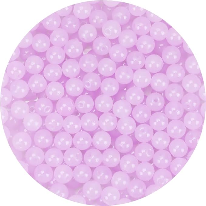 Light Purple Glass Beads for Crafts– Bright Color 8mm Crystal Glass Beads for Bracelets, Necklace & DIY Crafts
