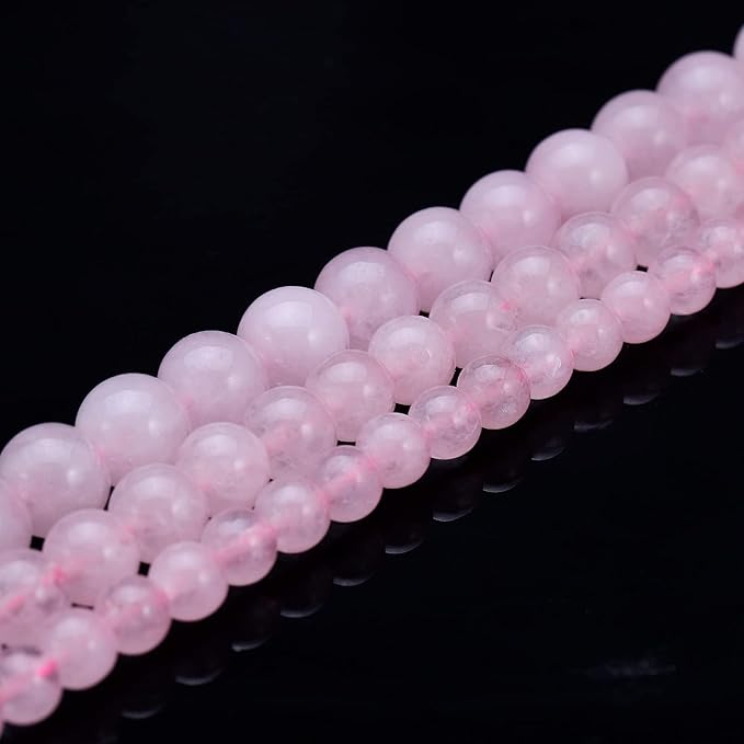 youngbling natural crystal beads for jewelry making,10mm rose quartz polished round smooth stone beads,genuine real stone for bracelet necklace 15 inch(rose quartz,10mm)