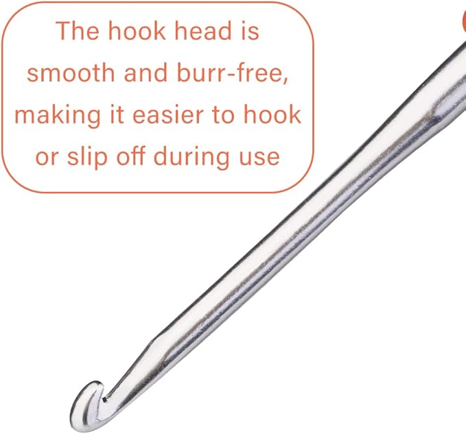 2.5 mm Crochet Hook, Ergonomic Handle for Arthritic Hands, Extra Long  Knitting Needles for Beginners and Crocheting Yarn (2.5 mm)