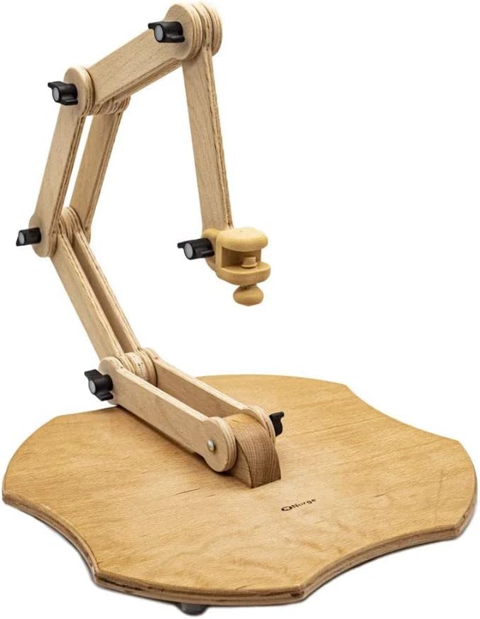 nurge adjustable embroidery floor stand, cross stitch hoop holder, hand polished natural wood (190-5)
