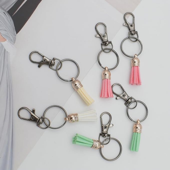 60 Pcs Premium Dark Grey Swivel Clasps Lanyard Snap Hooks with Key Rings, Key Chain Clip Hooks Lobster Claw Clasps for Keychain Clip Lanyard, Jewelry Making, DIY Crafts