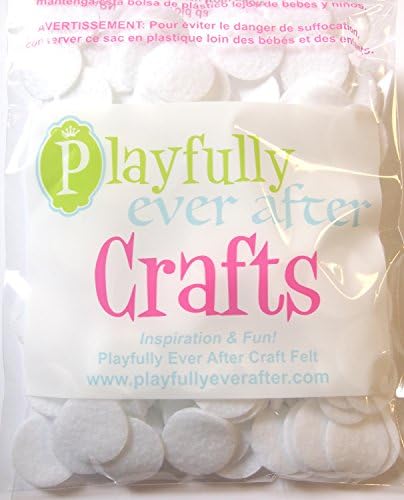 Playfully Ever After White Craft Felt Circles (1 Inch - 100pc)