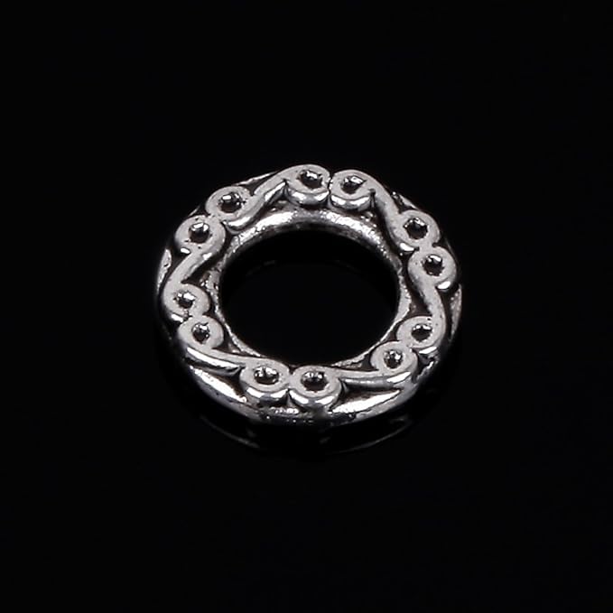 RUBYCA 30pcs Tibetan Silver Tone Spacer Beads Fit European Charms Bracelet Ring Infinity Ornament