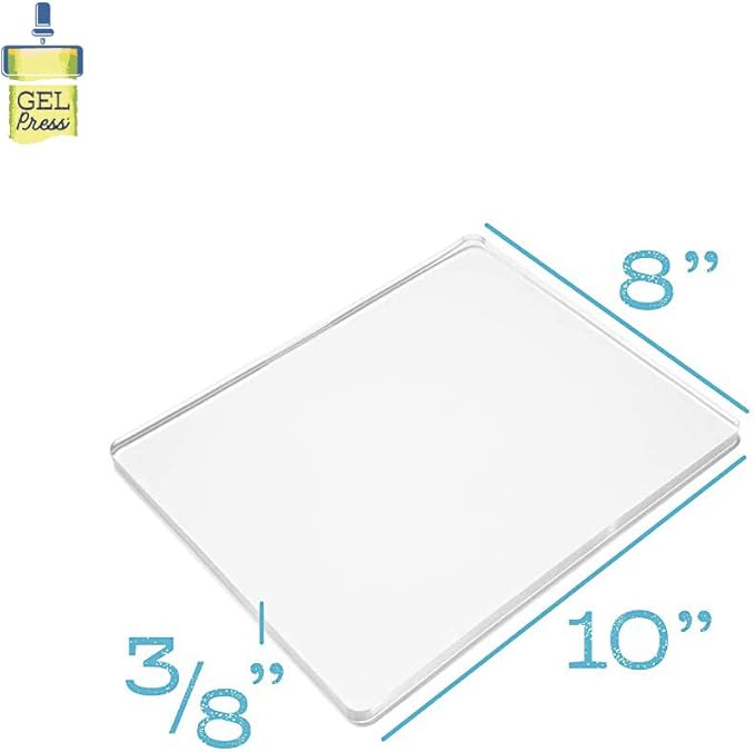 gel press monoprinting print plate - 8” x 10” gel plate - printmaking supplies - reusable gel printing plate for press art for card making, scrapbooking, journaling, arts and crafts, home decor