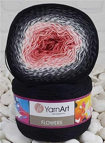 YarnArt Flowers – Gradient Cotton Acrylic Blend, 250g (8.8 oz), 1094 yds, Lightweight Sport Yarn for Crochet, Knitting, Shawls, Summer Projects (260)