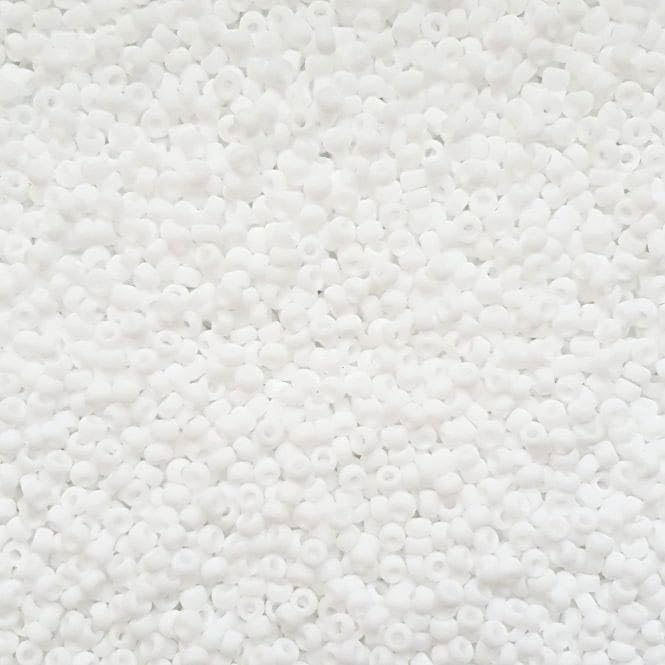 Perlin Glass Seed Beads 2mm 11/0 Round Mini Small Pony Beads 6500pcs for Making Earrings Bracelets Pendants Waist Jewelry DIY Handmade Opaque Color Kit (Matte White)