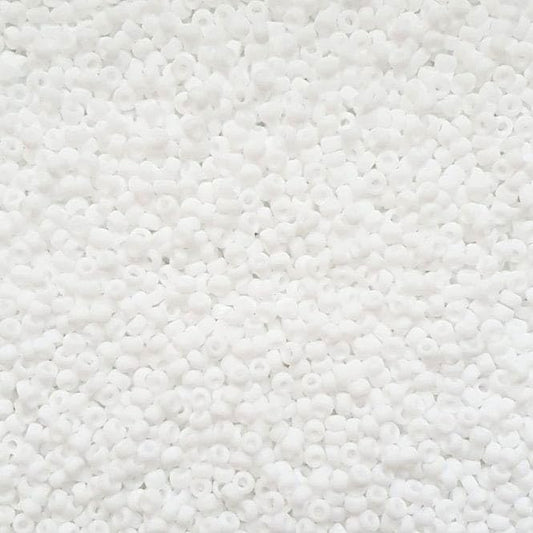 Perlin Glass Seed Beads 2mm 11/0 Round Mini Small Pony Beads 6500pcs for Making Earrings Bracelets Pendants Waist Jewelry DIY Handmade Opaque Color Kit (Matte White)