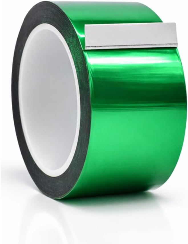 WOD MPFT2 Green Metalized Polyester Mylar Film Tape with Acrylic Adhesive, 1.5 inch x 72 yds. Vibrant Mirror Green Tape, Decor Tape for Detailing Accent Wall, Graphic Arts, Car and Boat Trim