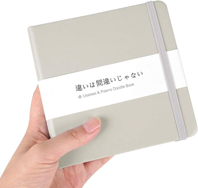 Small Square 5x5" 80gsm Mini Notebooks Blank Pages Sketchbooks Travel Journal Pocket Hardcover Paint Writing Notebook Blank Diary Memo Planner Sketchbook PU Leather Cover, Grey