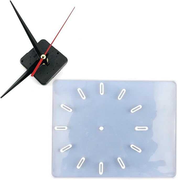 Clock Molds for Resin Casting Square Clock Wall Decor Clock Silicone Mold with Clock Movement for Wall Clack Art Home Decoration Hanging Ornaments DIY Epoxy Resin Mold Kit