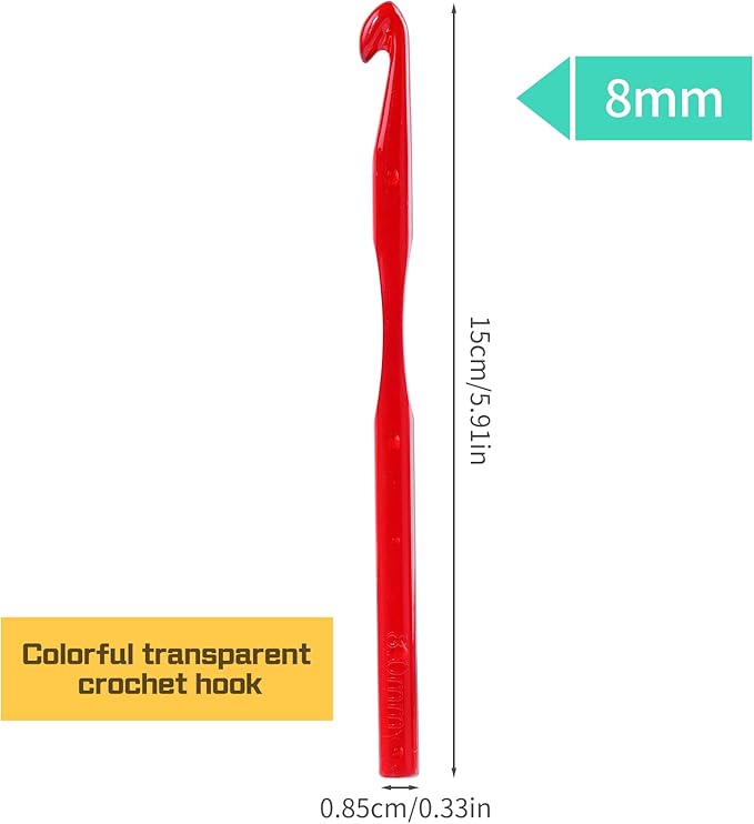 8 mm Crochet Hook, Large Crochet Hooks for Chunky Yarn Ergonomic Knitting Needles Crochet Needle for Beginners and Crocheting Yarn (8 mm)