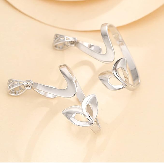 925 Sterling Silver Fox Shaped Pendant Base Setting fit 17X30mm Irregular Cabochon for Necklace Jewelry Making Craft