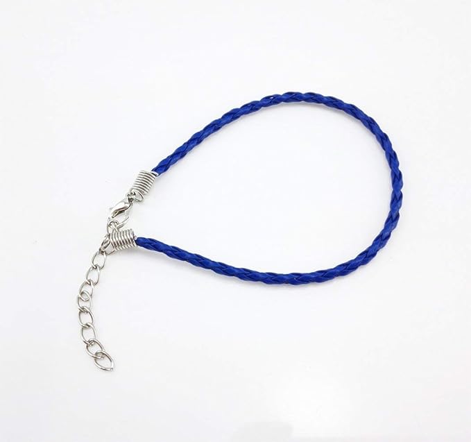 Onwon 50 PCS Mixed Color Leather Lace Plaited Bracelet Cords DIY Jewelry Making Handicrafts Braided Ropes with Lobster Clasps Extended Chain for Wrist Charms Bracelets Jewelry Making