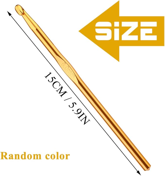 6mm Aluminum Crochet Hook, Smooth Crochet Needles, Knitting Needles for Yarn Craft, Great Handmade DIY Present for Friends, Random Color
