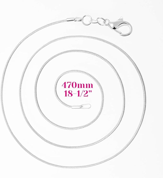 paxcoo 30 pack necklace chain silver plated necklace snake chains bulk for jewelry making, 1.2 mm (18 inches)