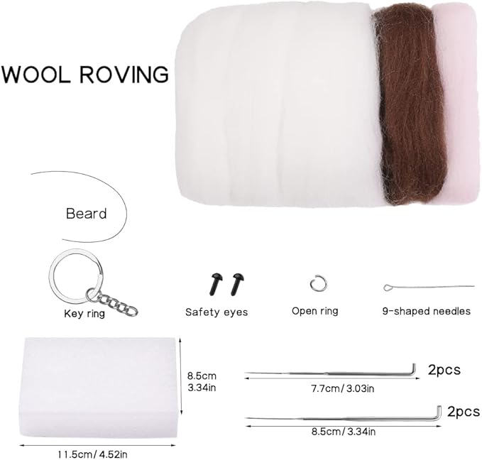 QMNNMA Needle Felting Kit for Beginners, DIY Wool Felt Materials Set, Animals Needle Felting Supplies and Instruction for Needle Felting Craft Project and DIY Handmade