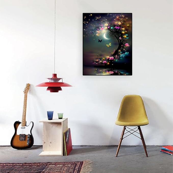 Tree of Life Stamped Cross Stitch Kits - Needlepoint Counted Cross Stitch Kits for Beginners Adults Flowers Butterfly Patterns Crossstitching Kits Dimensions 11CT Embroidery Kits Arts and Crafts