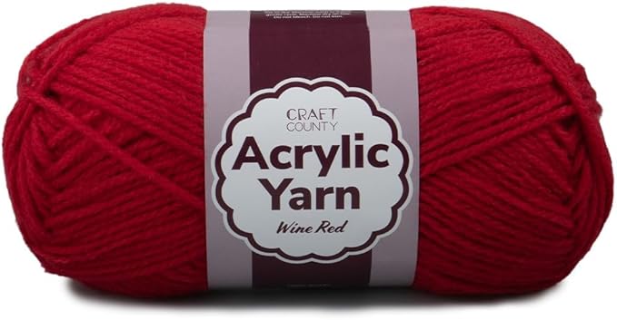 Craft County Medium 4 Acrylic Yarn – 200 Yards of Super Vibrant Yarn for Blankets, Scarves, Hats, & More!