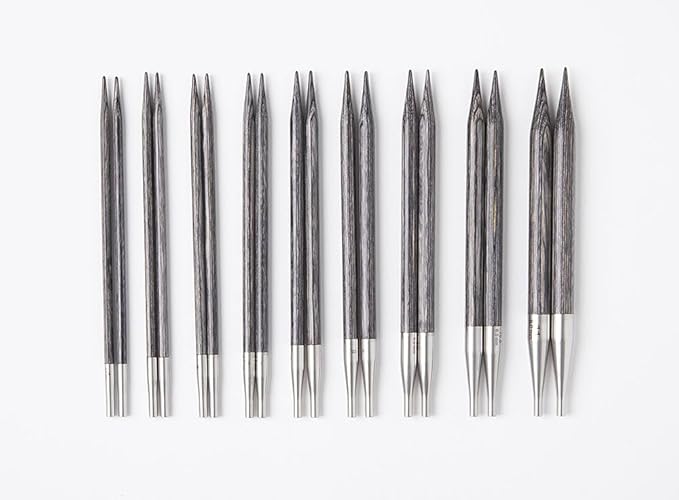Knit Picks Resilience Premium Wood Interchangeable Knitting Needle Set with Case and Stitch Markers (Obsidian Resilience)