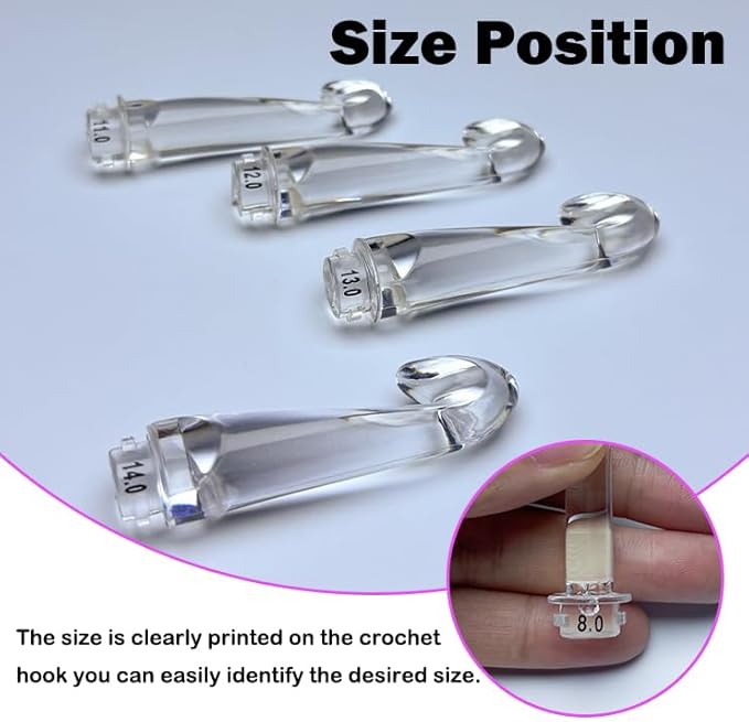 17 sizes digital crochet hooks with counter 2.50~14.0mm, lighted crochet hooks for stitch & row counting