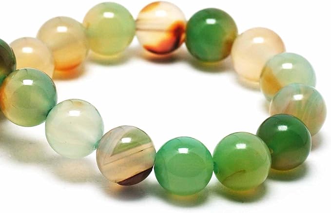 Natural Stone Beads for Jewelry Making - 10mm Gemstone Round Beads for Bracelets(34-37pcs, Peacock Agate)
