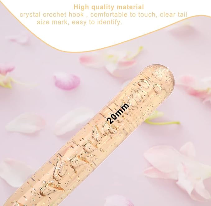 20 mm Crochet Hook, Large Crochet Hooks for Chunky Yarn Ergonomic Knitting Needles Crochet Needle for Beginners and Handmade DIY Knitting Crochet (20 mm)