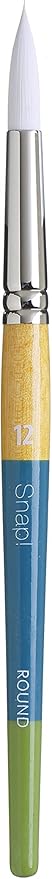 Princeton PAB98512 9850R-12 Snap Brush, Taklon Round 12, White