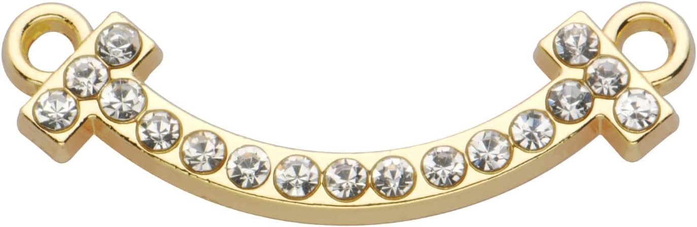 Pack of 20 Rhinestone Charms Gold Plated Pendants Pave Crystal Accessories for Necklace Bracelet Jewelry Making DIY Crafting