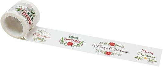 Wrapables Decorative Festive Wide Washi Masking Tape, 30mm x 5m, Merry Christmas Quote