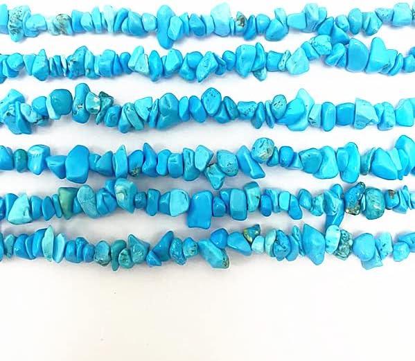 5-8mm Natural Blue Turquoise Howlite Gemstone Chips Beads Healing Crystals Waist Bracelets Necklace Kit Irregular Stone DIY Crafts Design Jewelry Making