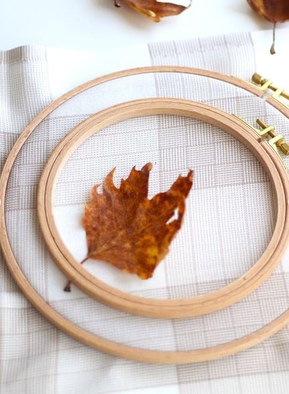 nurge premium quality 24 mm wood embroidery hoop, cross stitch hoop with gold plated adjustable brass screw (no:5)