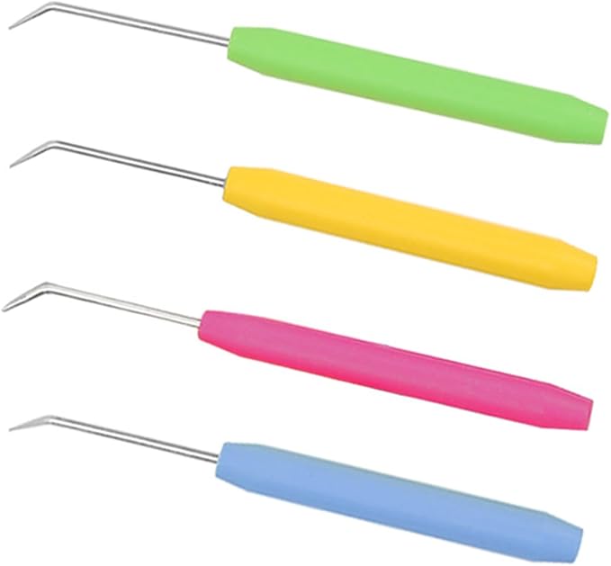 TAODAN 4 Sets Knitting Loom Crochet Hooks Picks for Knitters Home Handmade DIY Colourful Plastic Shank Curved Pointed Crochet Hook Suitable for Making Cushions Scarves Handbag