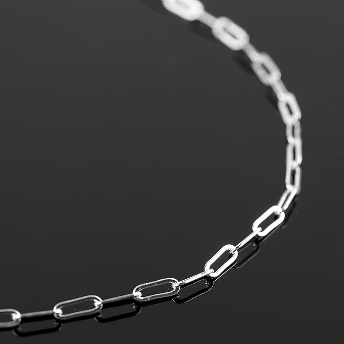 YOUBEIYEE 32.8 Feet Silver Paperclip Chain for Jewelry Making Silver Plated Brass Chain Roll for Women Necklace Bracelet DIY Jewelry Supplies