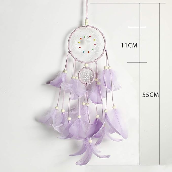 FANDOL DIY Dream Catcher Making Kit, Macrame Dream Catcher Craft Supplies for Kids Bedroom Wall Decor Nursery Baby Room Hanging Wedding Ornaments Party Handmade Gift (Purple)