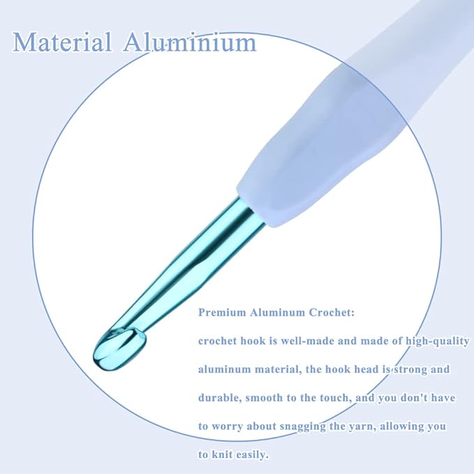 7mm Ergonomic Crochet Hook, Crochet Needles for Crocheting, Smooth Knitting Needles for Handmade DIY, Great Present for Women with Arthritic Hands, Random Color