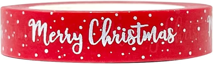 allydrew Holographic Washi Masking Tape, 10mm x 10M, Merry Christmas