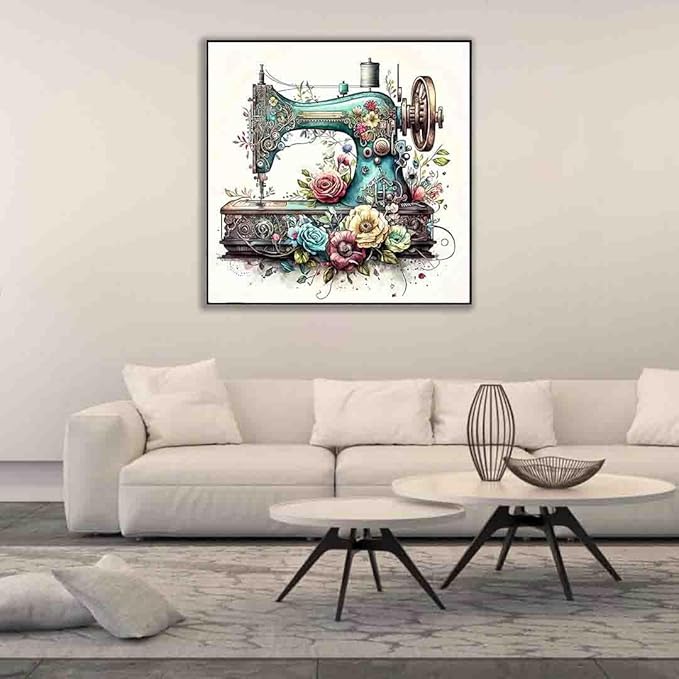 flower stamped cross stitch kits for adults beginner,sewing machine counted cross stitch kits printed stitching cute patterns dimensions needlepoint art crafts embroidery kits for adults beginners