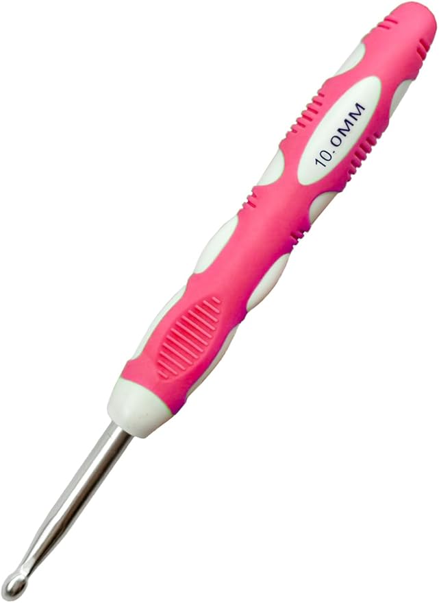 Mdoker Size N/15(10mm) Crochet Hook,Extra Long Crochet Hooks Needles for Arthritic Hands,Ergonomic Grip Soft Handles for Beginners and Experiecced Crochet Lover,Comfortable/Smooth/Ergonomic