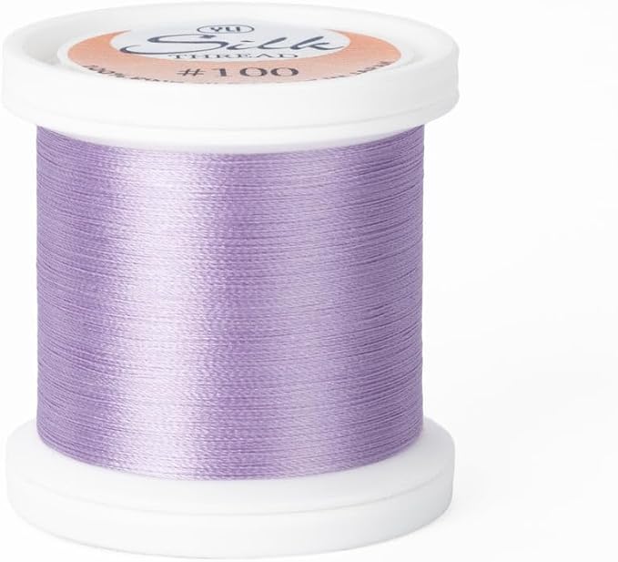 YLI Threads Silk Thread – 100 wt Fine Japanese Silk for Appliqué, EPP, and Quilting - Light Plum