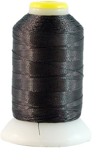 Threadart Metallic Thread | No. L95 - Dark Brown | 500 Meter Cones (550 Yards) | 25 Brilliant Shiny Colors | For Machine Embroidery