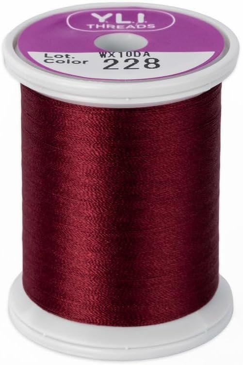 YLI Threads Silk Thread – 100 wt Fine Japanese Silk for Appliqué, EPP, and Quilting - Wine Red