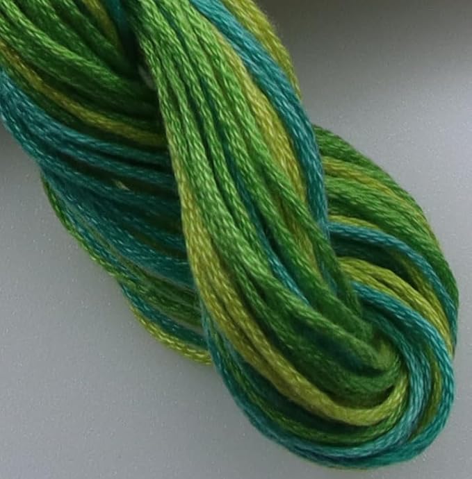 KCS Big skeins of 25 Meters Size 25 Color Variegated Cross Stitch Stranded Threads,6 skeins,4050