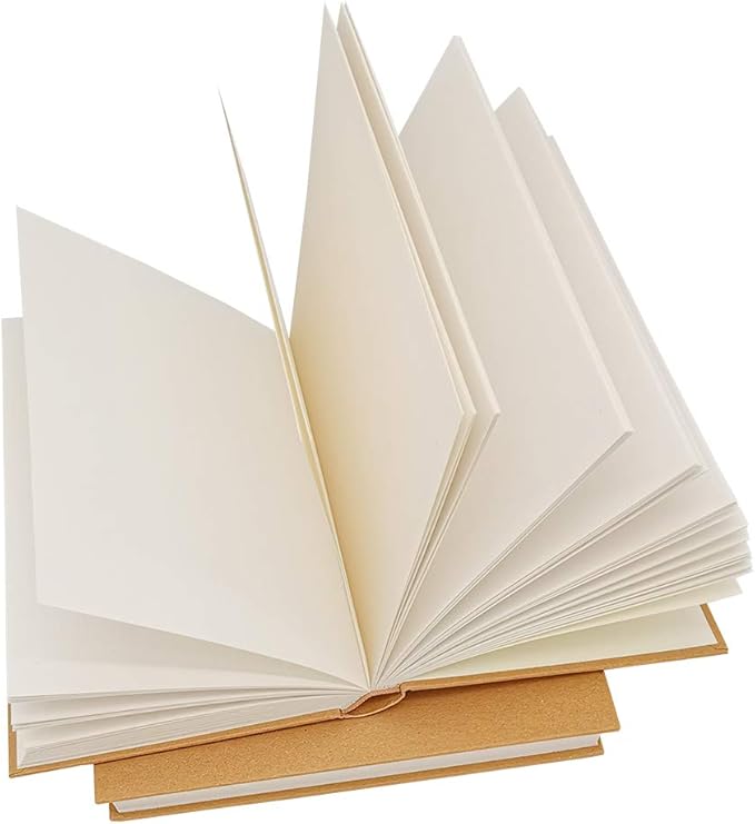 5.5x8.25 Sketch Book, Pack of 2, 240 Sheets (100gsm), Hardcover Bound Sketch Notebook, 120 Sheets Each, Acid Free Blank Drawing Paper, Ideal for Kids & Adults, Kraft Cover