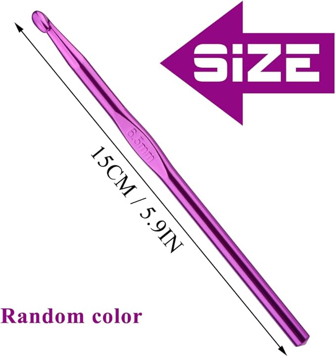 6.5mm Aluminum Crochet Hook, Smooth Crochet Needles, Knitting Needles for Yarn Craft, Great Handmade DIY Present for Friends, Random Color