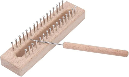 GLOGLOW Knitting Hand Wooden Knitting Board Yarn Weaving Machine Weaving with Elbow Crochet Hook for Knitter Craft Tool