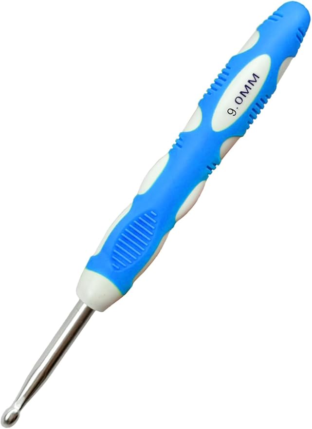 Mdoker Size M/13(9mm) Crochet Hook,Extra Long Crochet Hooks Needles for Arthritic Hands,Ergonomic Grip Soft Handles for Beginners and Experiecced Crochet Lover,Comfortable/Smooth/Ergonomic